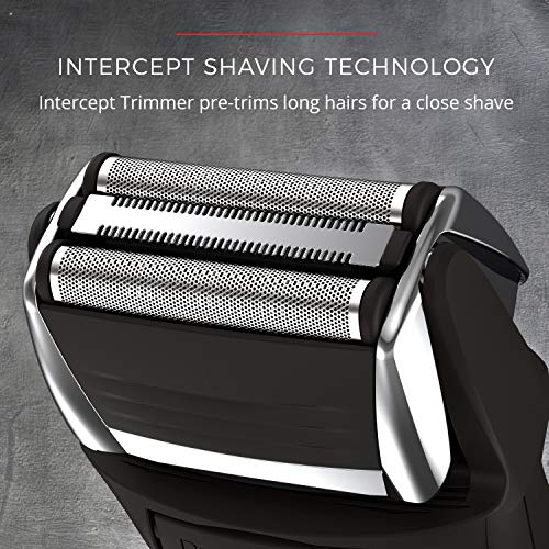 Remington F5 Power Series Foil Shaver, Electric Razor for Men, Cordless Rechargeable with Pop Up Trimmer, Pivot & FlexFoil Technology, Lightweight Handheld Design, Black