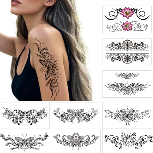 Waterproof Temporary Tattoo Stickers - 9 Sheets