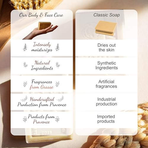 La Maison du Savon - Lavender French Soap on a Rope Duo - Moisturizing Hand & Body Soap Bars with Organic Shea Butter & Donkey Milk, Solid Soap Made in Provence - 2 x 6.2 Oz/175g
