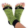 The Original My-Happy Feet Foot Alignment Socks with Toe Separators – Medium, Green & Black
