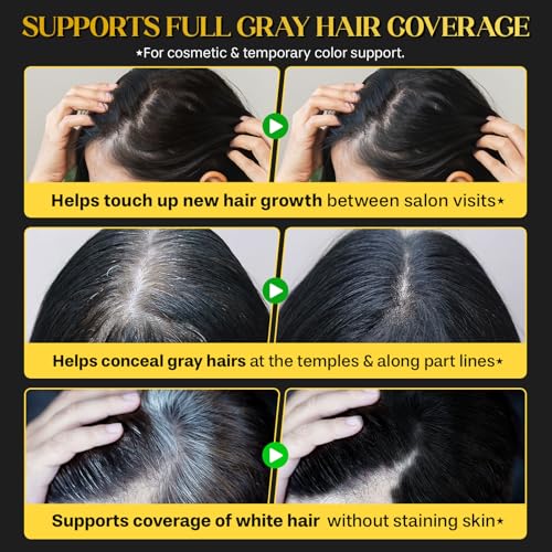 Hair Color Stick - 2-in-1 Gray Coverage & Styling Solution (Black)