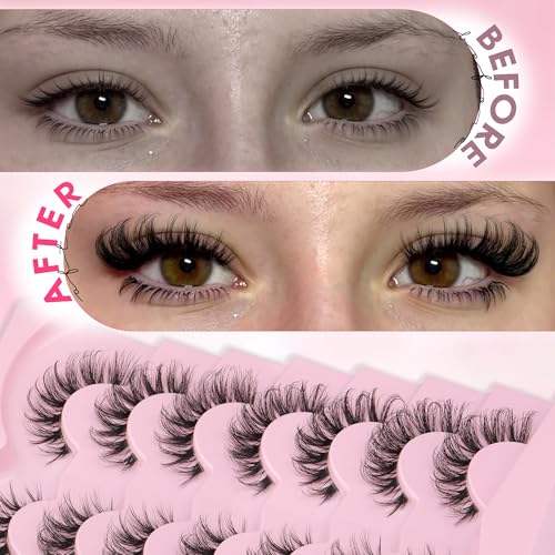 Faux Mink False Lashes 16MM - Natural Wispy Cat Eye (7 Pairs)