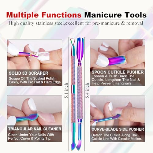 Gel Nail Polish Remover Kit - Fast 2-5 Min Burst Remover with Tools (15ml)