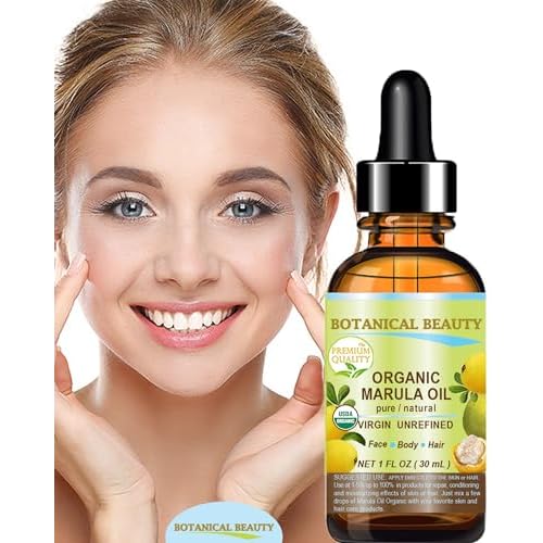 Botanical Beauty Organic MARULA OIL WILD GROWTH 100% Pure Natural Virgin, Unrefined Cold-Pressed Moisturizer for FACE, DRY SKIN, BODY, DAMAGED HAIR, NAILS, Anti-Aging (0.5 Fl Oz)