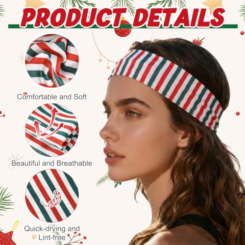 Non-Slip Christmas Headbands for Women - 16 Pack Holiday Hair Accessories