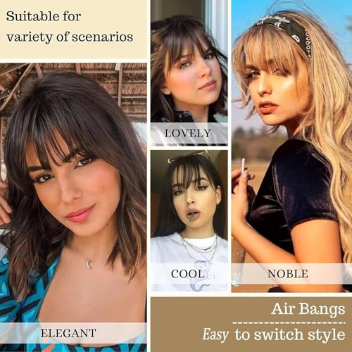 Clip In Bangs Real Human Hair - Jet Black Wispy Fringe