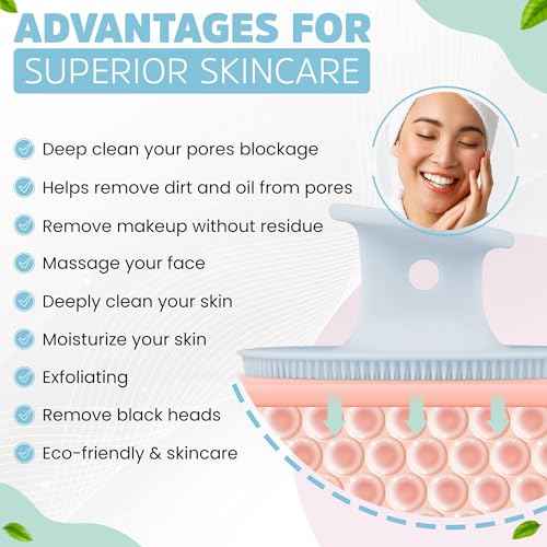 4 PCS Face Scrubber - Premium Silicone Brush and Face Exfoliator Scrubber for Deep Cleansing, Facial Exfoliating, and Pore Cleaning; Ideal Brush for Women and Men, Skin Care Essential