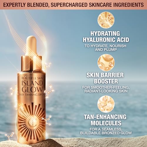Charlotte Tilbury Beautiful Skin Tanning Drops - Body & Face Bronzing Drops Enriched with Hyaluronic Acid for Long-Lasting Hydration - Leaves Skin with a Natural, Radiant Glow