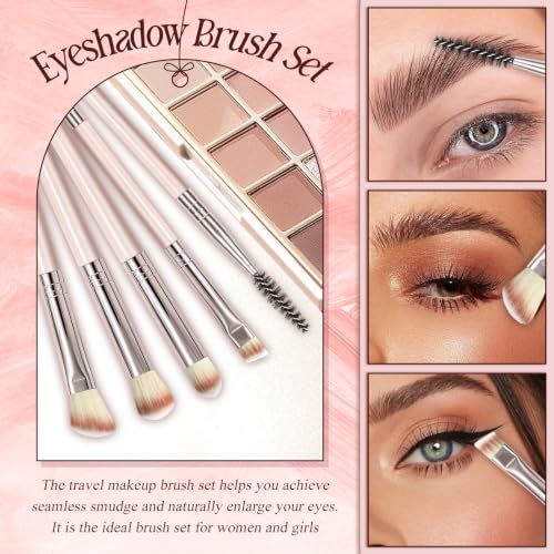 10 Piece Pink Makeup Brush Set - Synthetic, Vegan