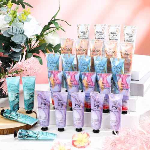72pcs Mini Body Lotion Bulk Christmas Stocking Stuffers Inspirational Employee Appreciation Team Gifts for Women Travel Size Dry Skin Hand Cream Lotion for Teachers Day Christmas Staff Coworker Women