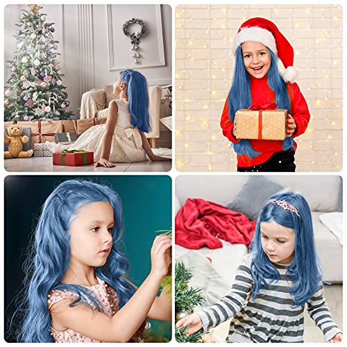 Blue Hair Chalk for Kids - 6 Washable Temporary Color Combs