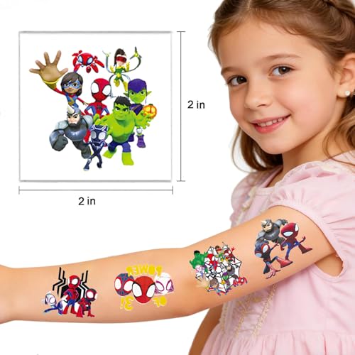 60 Piece Superhero Temporary Tattoos for Kids Party Favors