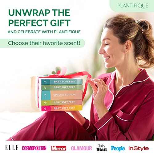 PLANTIFIQUE Foot Peeling Mask 2 Pack for Men | Dermatologically Tested Repairs Heels & Removes Dry Dead Skin for Baby Soft Feet | Exfoliating Foot Peel Mask for Dry Cracked Feet | Aloe Vera