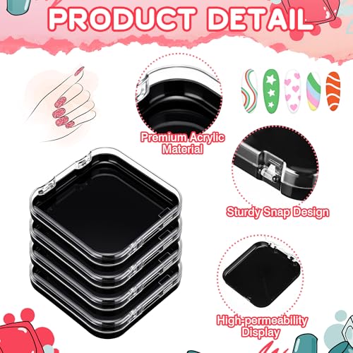 AceOrbit Press On Nail Storage Boxes - 24 Pack with Adhesive Tape