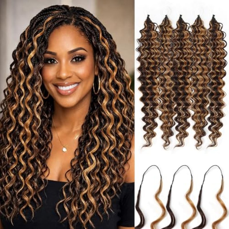 18 Inch Deep Wave Crochet Hair for Black Women - 100 Strands
