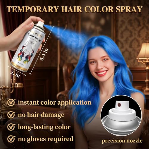 Washable Temporary Hair Color Spray for Kids & Adults - Blue, 4.06 oz