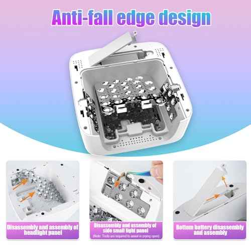 Interchangeable Light Panel & Battery - Cordless Rechargeable 72W UV LED Nail Lamp with Metallic Reflector & Base, Professional Salon-Grade Wireless Gel Nail Dryer Fast Curing Light (White)