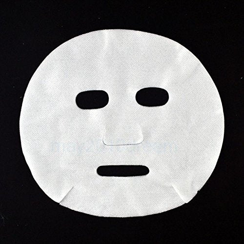 100 Pcs DIY White Color Natural Spa Skin Care Skin Fiber Paper Pre-cut Facial Paper Sheet Facial Mask