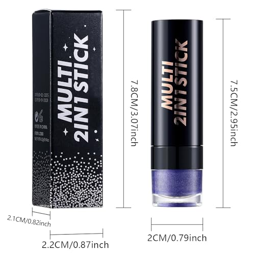 AMY'S DIARY Purple Eye shadow & Eyeliner Stick 2-in-1, Cream Eyeshadow Pencil + Gel Eyeliner | Waterproof, Smudge-Proof Eye Makeup Crayon for woman, Face & Lip | Twist-Up Eye Shadow Pen
