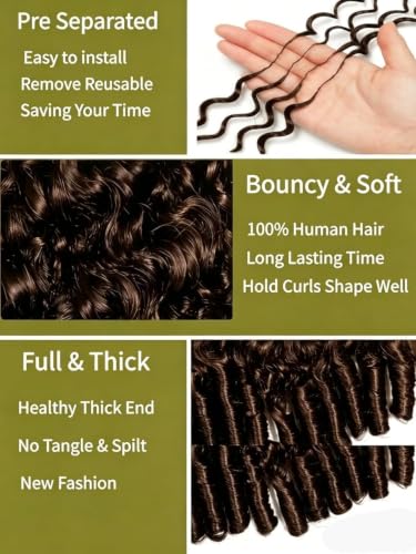 Burmese Curly Crochet Hair 16" - Knotless Pre-Looped Extensions