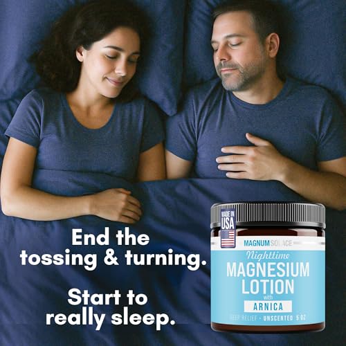 Nighttime Magnesium Lotion for Kids - with Arnica ? Soothing Relief & Relaxation, Highly Concentrated Magnesium for Muscles ? Apply to Legs or Feet Before Bed ? Skin-Friendly for Babies and Kids
