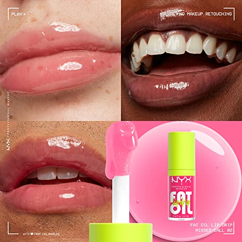 NYX Fat Oil Lip Drip Lip Gloss - Missed Call Sheer Pink