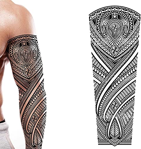 2x Tribal Turtle Temporary Tattoos | Polynesian Maori Design
