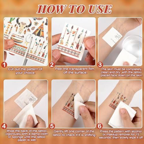 Indian Face Tattoos Metallic Temporary Stickers 4 Sheets