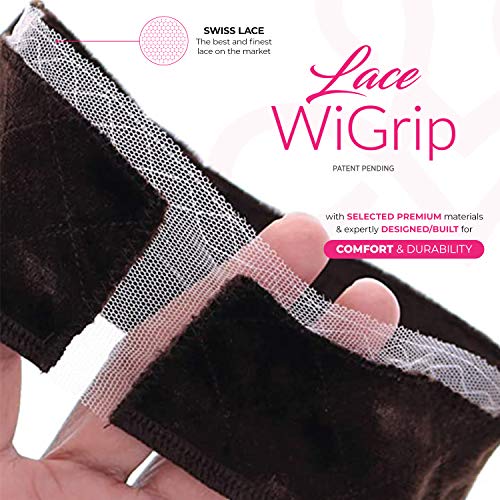 MILANO COLLECTION Lace Wigrip, Premium Lace Wig Band for Women, Fully Adjustable Wig Grip, Reinforced Swiss Lace by HAIRLINE, Secure Velvet Headband, Glueless, Chocolate Brown