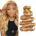 Honey Blonde Body Wave Human Hair Bundles 16 18 20 inch