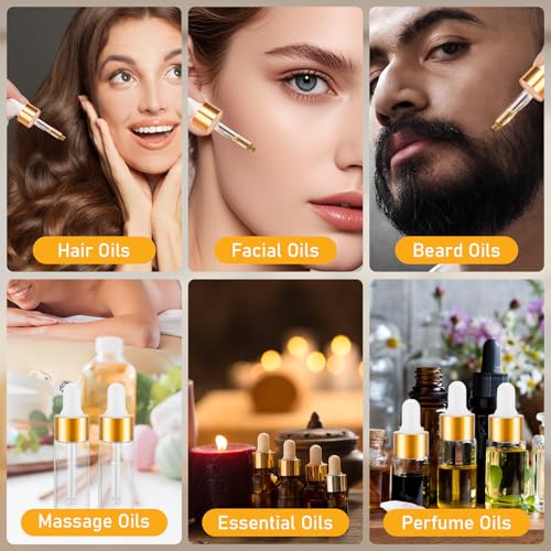 20 Pack 1ml Glass Dropper Bottles for Essential Oil & Cuticle