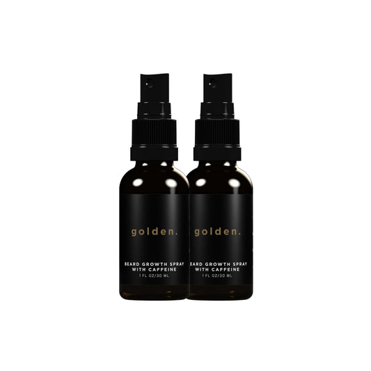 Golden Grooming Beard Growth Spray | Boost Beard Growth, Thickness & Strength | Natural Formula with Biotin & Vitamin E | Specifically Crafted for Coarse & Curly Beards (2-Pack)