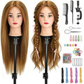 26" Real Hair Mannequin Head for Hairdressing Training