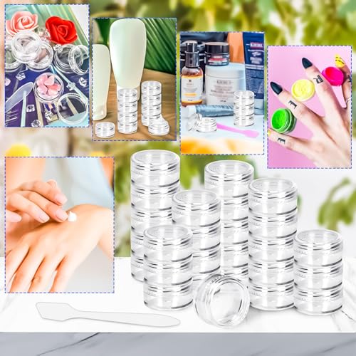 100 Pcs 5g Empty Plastic Sample Containers with Lids