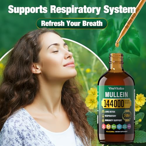 Mullein Drops for Lung Health - 144000mg Herbal Extract