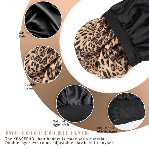 Silk Bonnet for Sleeping – Adjustable Double Layer Satin Cap