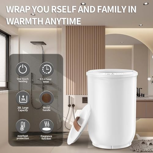 FLYHIT Large Towel Warmer Bucket - Heated Bath Towel Warmer