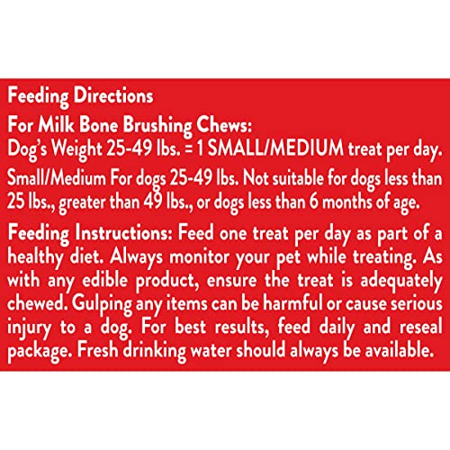 Milk-Bone Original Brushing Chews, Small/ Medium Daily Dental Dog Treats, 9 Count (Pack of 5) Scrubbing Action Helps Clean Teeth