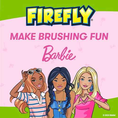 Firefly Barbie Toothbrush Value Pack, Soft Bristle Toothbrush for Kids 3+, 3 Ct
