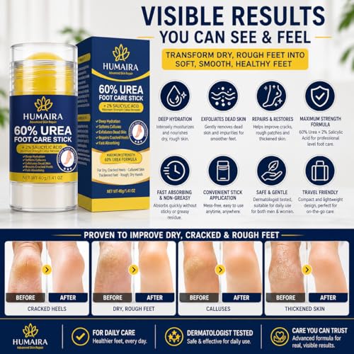 HUMAIRA 60% Urea Foot Care Stick with 2% Salicylic Acid - 40g