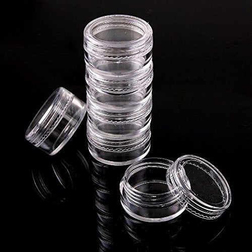 3g Clear Plastic Cosmetic Jars - Reusable Eye Shadow & Makeup Containers (50 pcs)