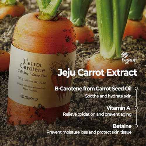 SKINFOOD Carrot Carotene Daily Sheet Mask, Korean Skincare Hack, 5-Minute Quick Hydrating, Soothing & Moisturizing Face Mask for Dry Skin, Glass Skin, Bulk Pack (30EA)