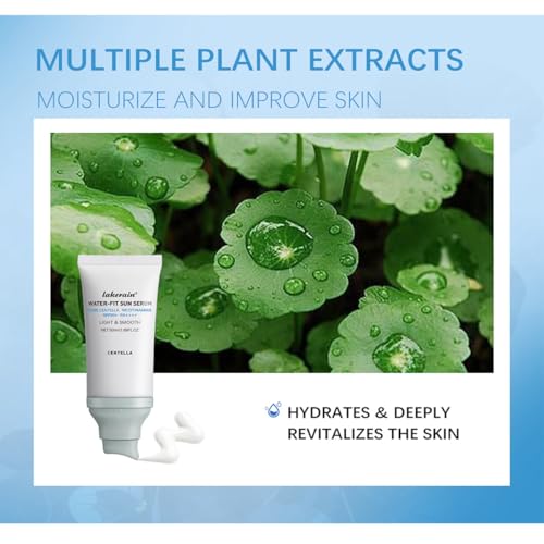 Centella Sunscreen SPF 50, Face Sun Screen Long-Lasting Protection, Cen-tella Madagascar Sunscreen, NO White Cast - Dry Oily Skincare,Moisturizing Non-Sticky Centella Water-Fit Sun Serum for All Skin