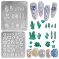 3D Silicone Nail Art Mold - Heart Gem Carving Template (2pcs)