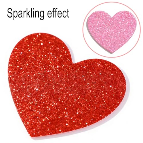 116 Pcs Valentine's Day Face Stickers Glitter Heart