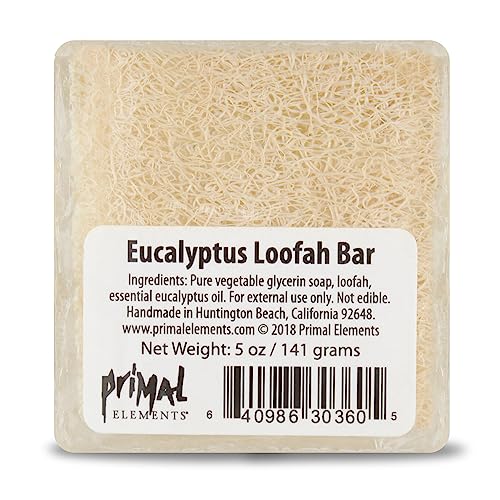 Primal Elements Eucalyptus Loofah Bar Soap, 5 Ounce