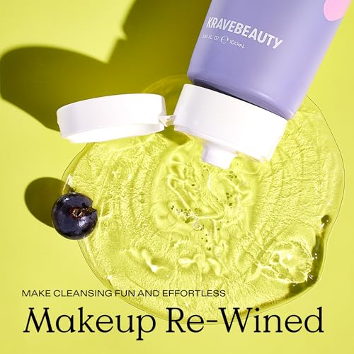 KraveBeauty Makeup Re-Wined Jelly Oil Cleanser Duo ? K-Beauty Transforming Daily Cleanser, Removes Makeup & Impurities, Vegan & Cruelty-Free, 3.38 fl oz x2