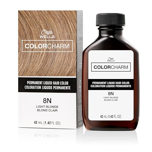 COLORCHARM Permanent Liquid Hair Color 8N Light Blonde Gray Coverage