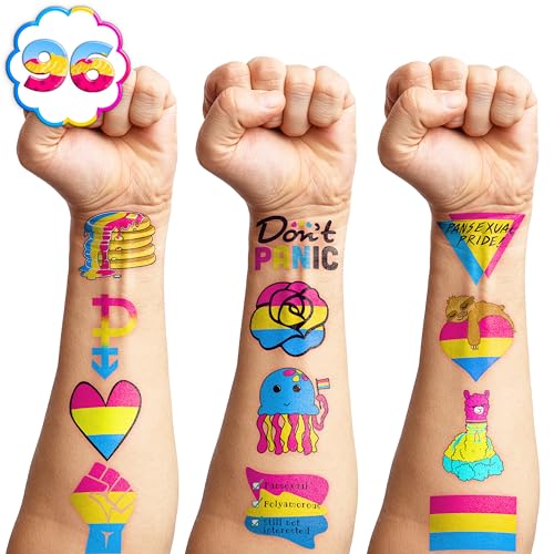 106 PCS Pansexual Rainbow Pride Temporary Tattoos