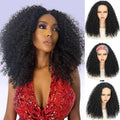 20 Inch Kinky Curly Half Wig with Drawstring & Headband